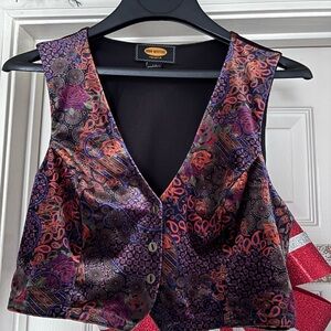 Urban Outfitters Archive Velvet Paisley Vest Crop Top